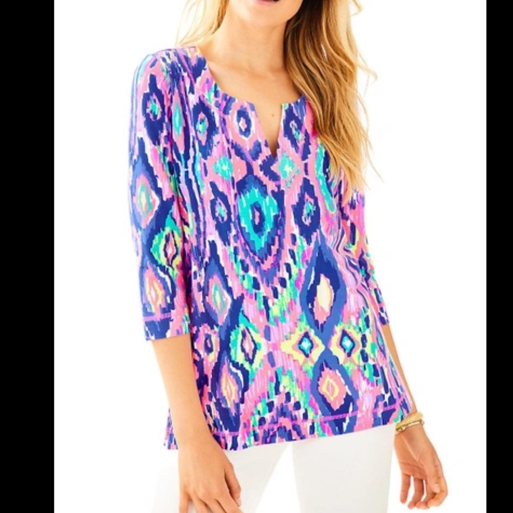 Lilly Pulitzer Justina Tunic Top Luminiscent